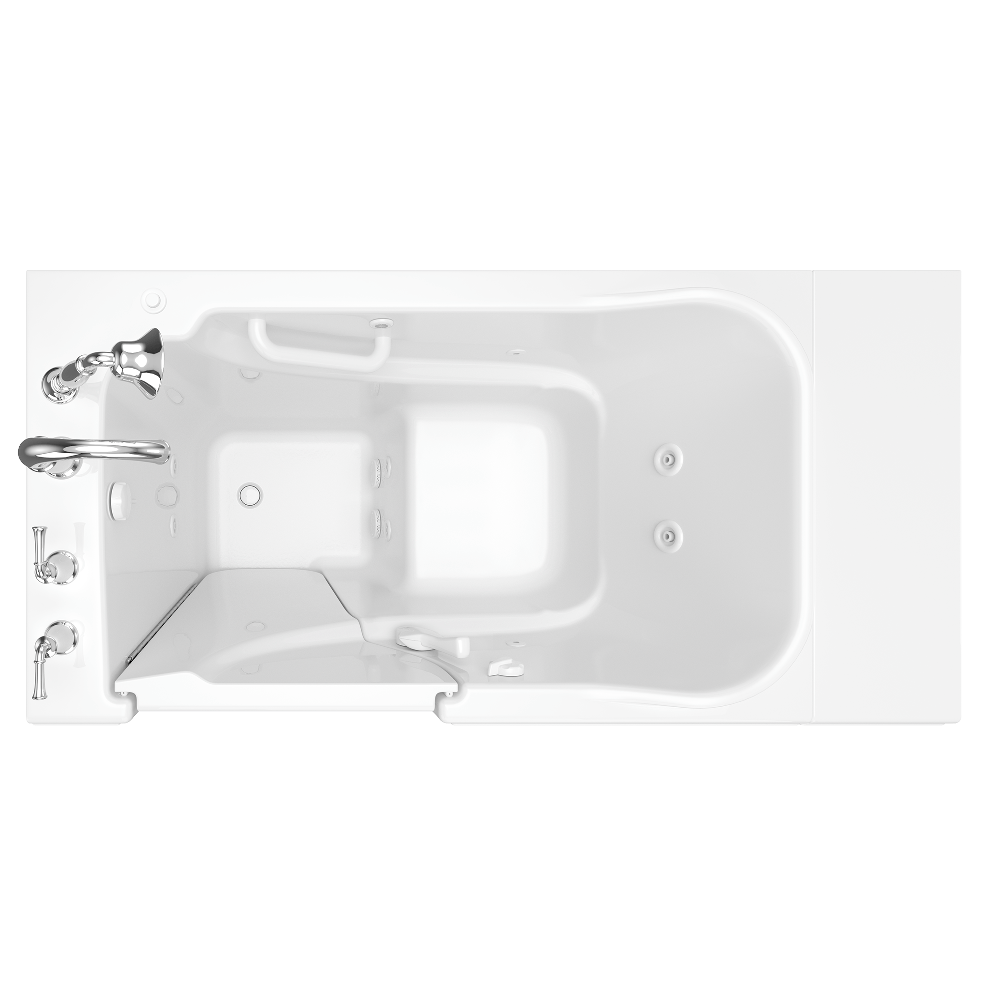 Gelcoat Value Series 30 x 52  Inch Walk in Tub With Whirlpool System   Left Hand Drain With Faucet WIB WHITE